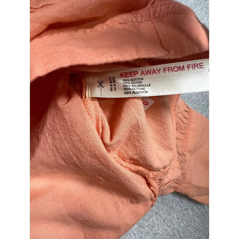 Free People Intimately Golden Hour House Shirt Melon Orange Cotton‎ Small NEW